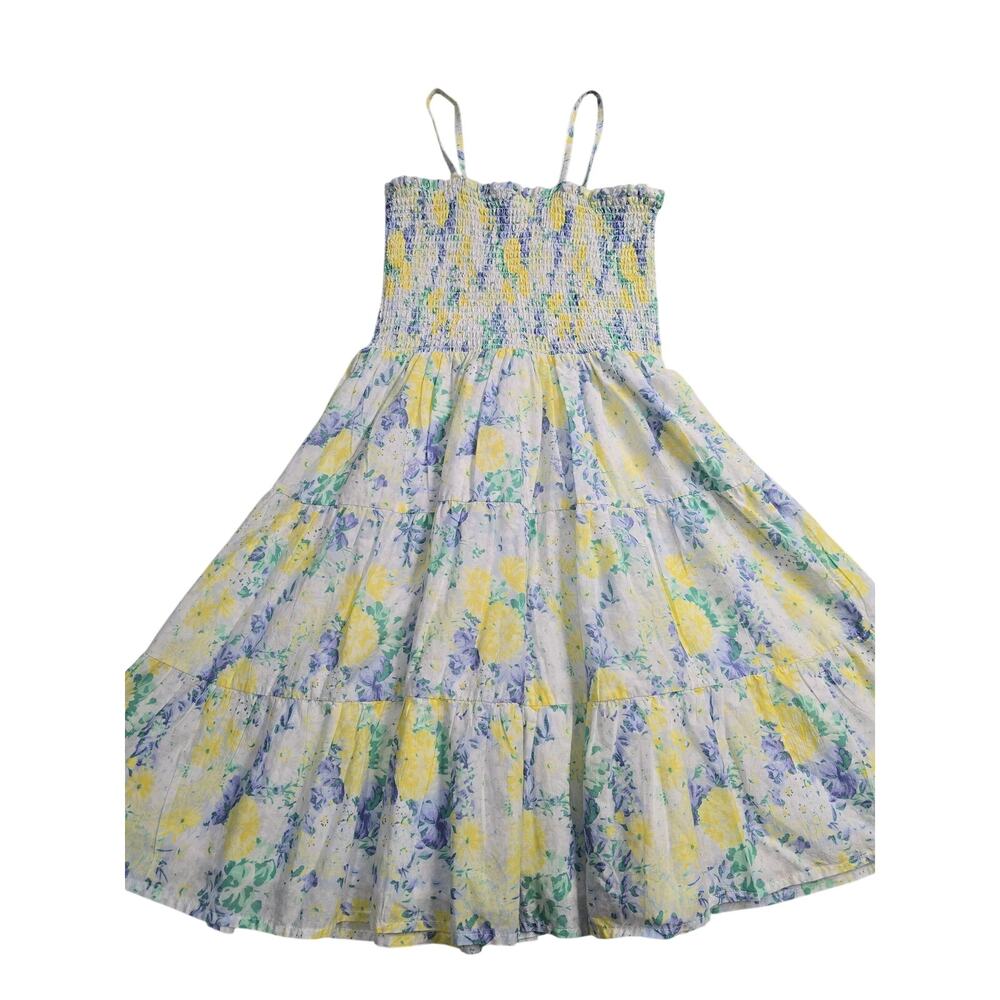 Janie and Jack Girls Floral Smocked Cotton Dress 18  Sundress Resort Vacation